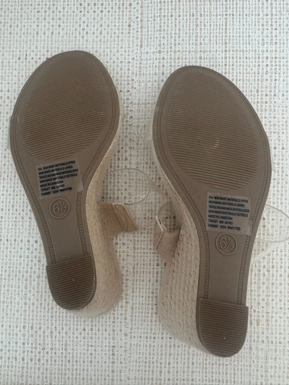 A New Day “Tami” Clear Espadrille Wedge Sandals